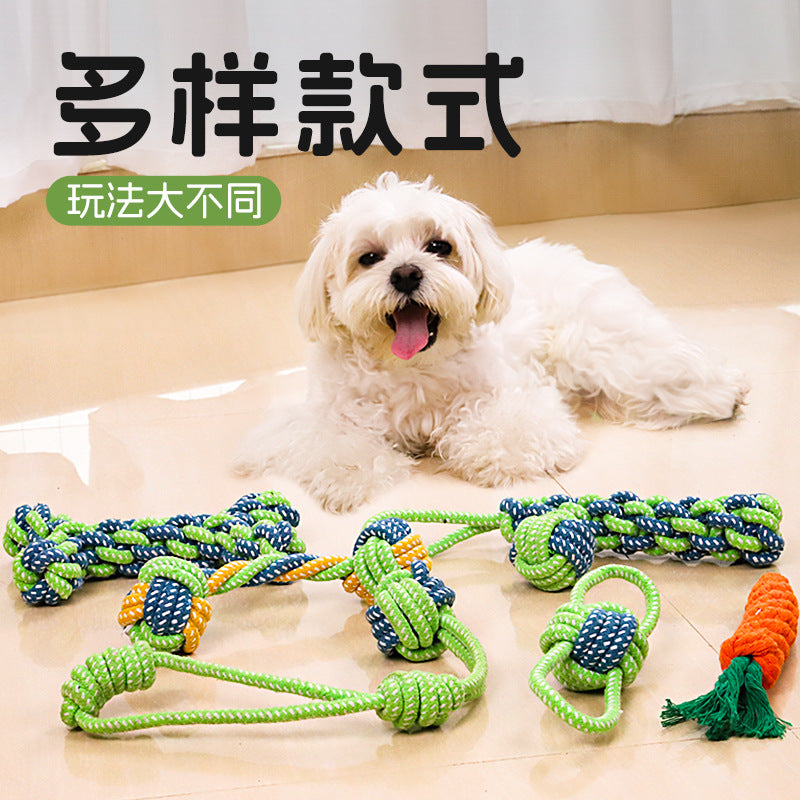 Dog toy Bite-resistant rope knot Cotton rope all, medium and large dog grinding tooth knot ball cat and dog toy
