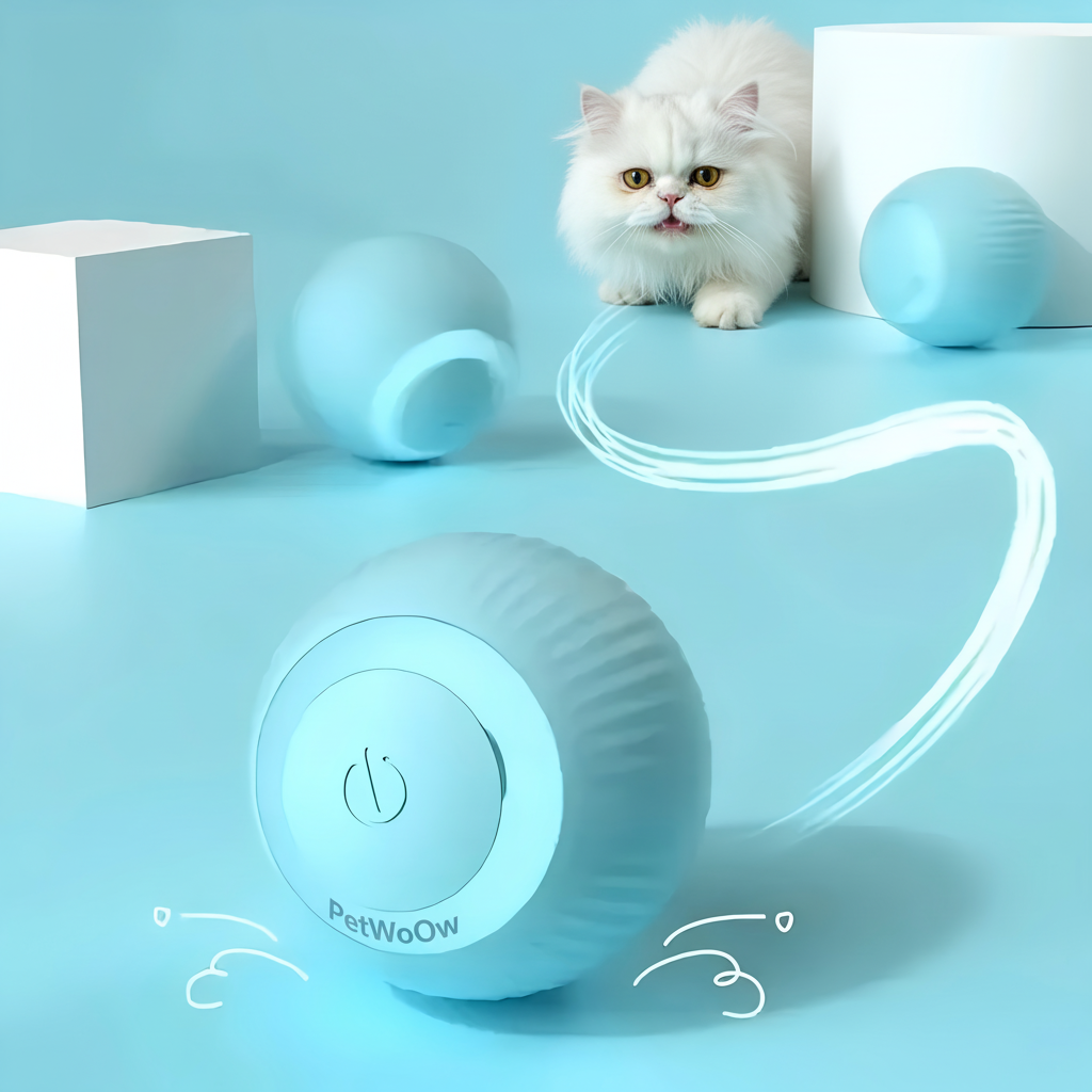 petWoOw KineticGlow™ Pet Ball | Smart Rechargeable LED Toy for Cats & Dogs