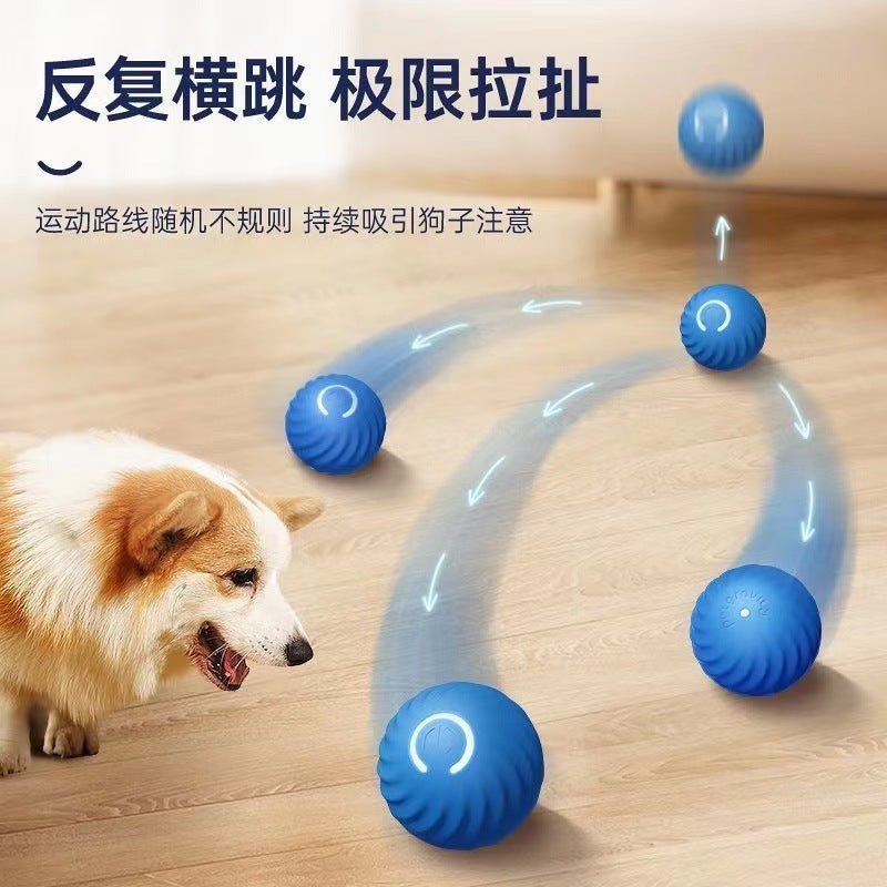 Gravity Jumping ball dog toy Bite resistant ball automatic dog teaser from high boredom pet USB interactive toy