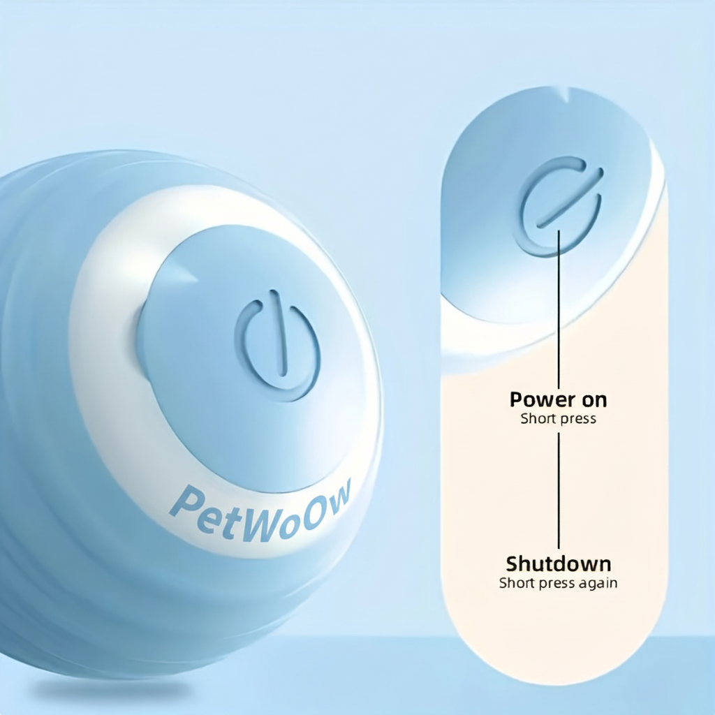 petWoOw KineticGlow™ Pet Ball | Smart Rechargeable LED Toy for Cats & Dogs