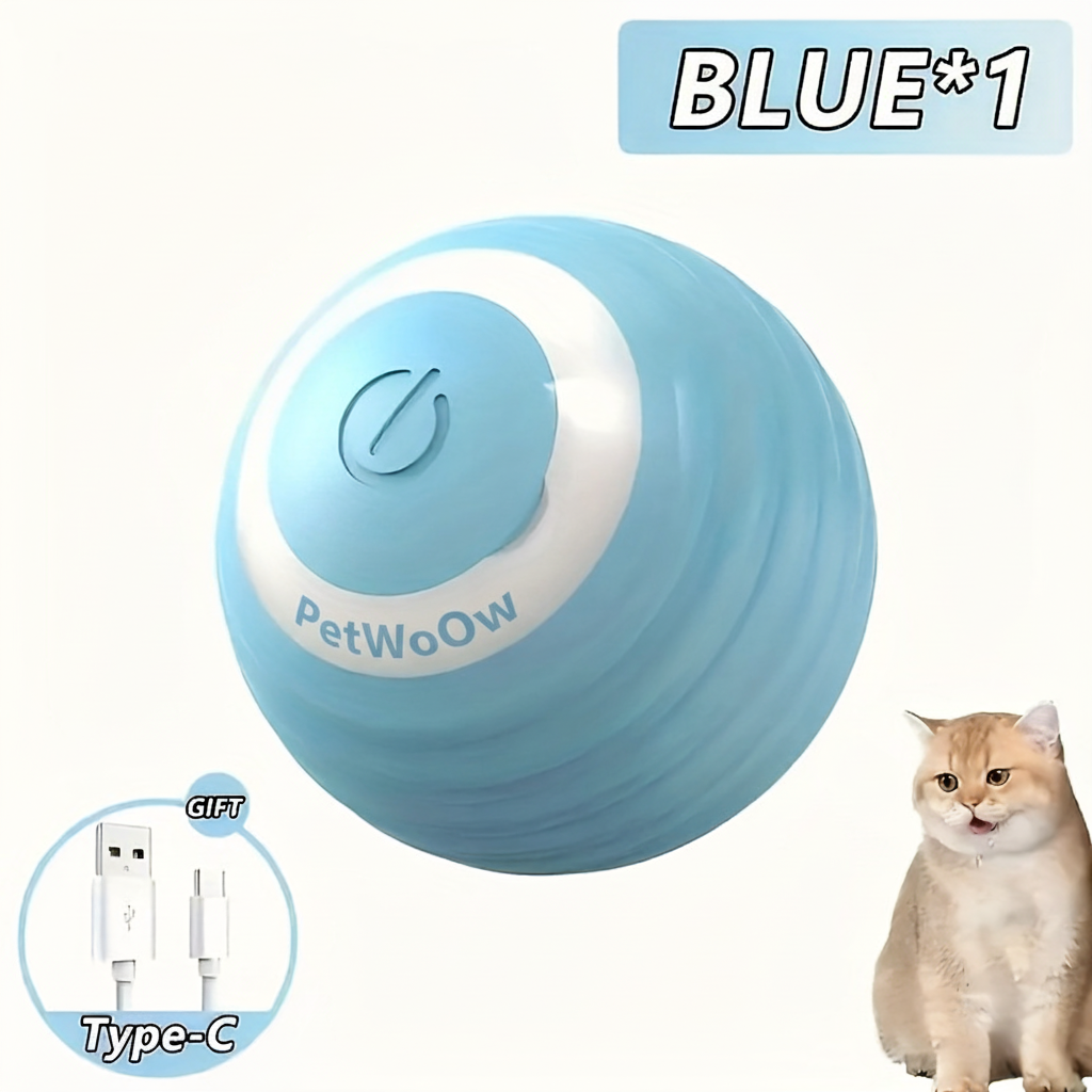 petWoOw KineticGlow™ Pet Ball | Smart Rechargeable LED Toy for Cats & Dogs
