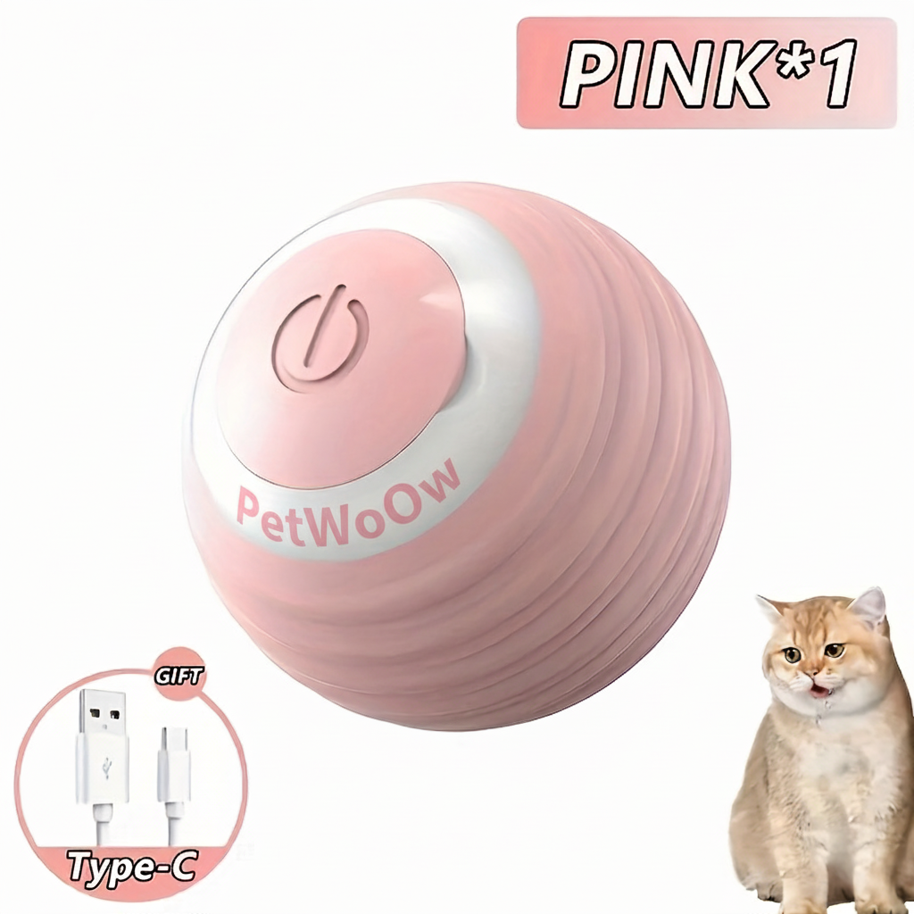 petWoOw KineticGlow™ Pet Ball | Smart Rechargeable LED Toy for Cats & Dogs