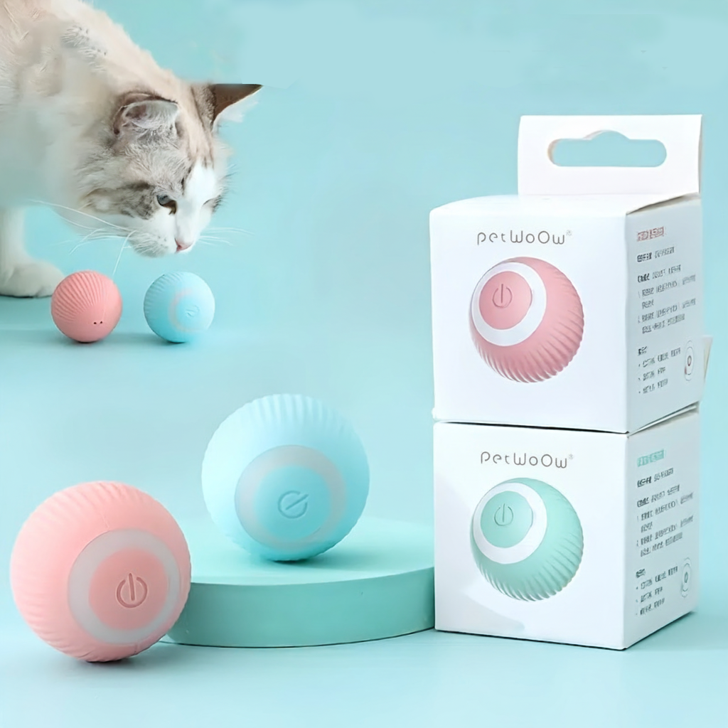 petWoOw KineticGlow™ Pet Ball | Smart Rechargeable LED Toy for Cats & Dogs