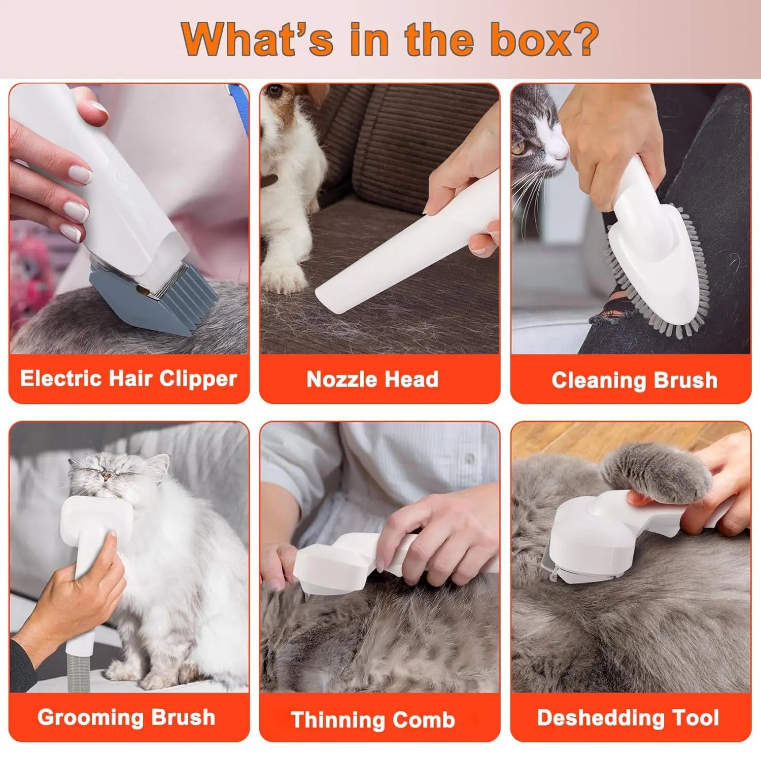 PetWoOw GroomiLux™ 6 - in - 1 Smart Pet Grooming & Vacuum Set | The Ultimate No - Mess Solution for Pet Shedding - PetWooW